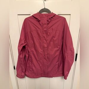 L.L. Bean Rain Jacket Zip Hooded Pink Size Large Outdoors Gorpcore Granola Girl